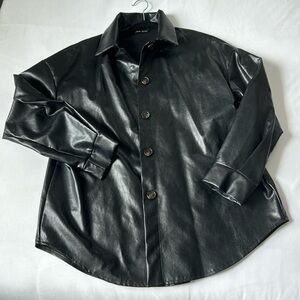 Leather button down